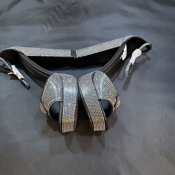 BRAND NEW OLIVIA JOHNSON CHUNKY PLATFORM ANKLE HIGH HEELED SANDALS - Picture 12 of 16